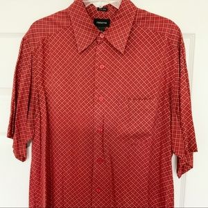 Claiborne | Red Silk Geometric Print Button Down